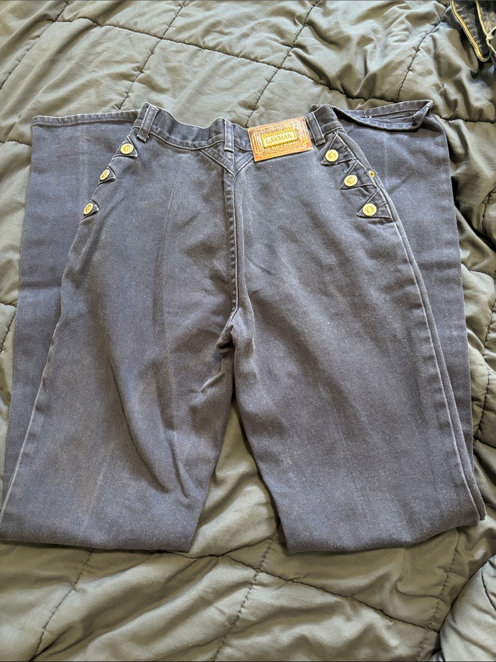 Lawman Western Navy High-Rise Women’s Jeans with Decorative Buttons